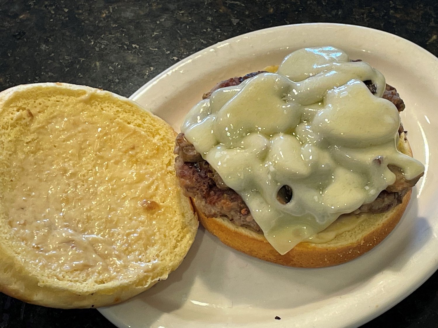 Garlicky Mushroom & Swiss Burgers