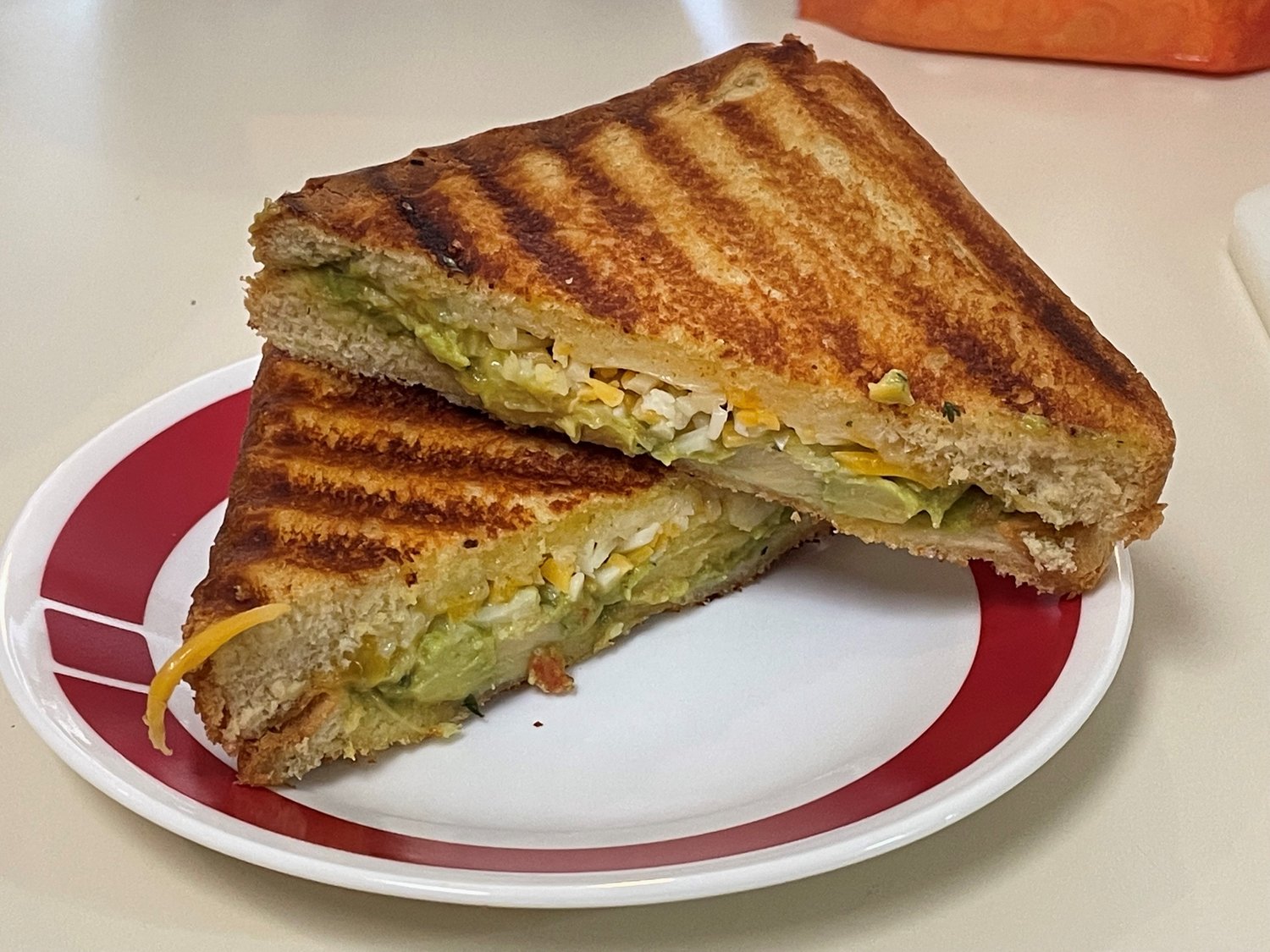 Grilled Cheese and Guacamole Pressed Sandwich