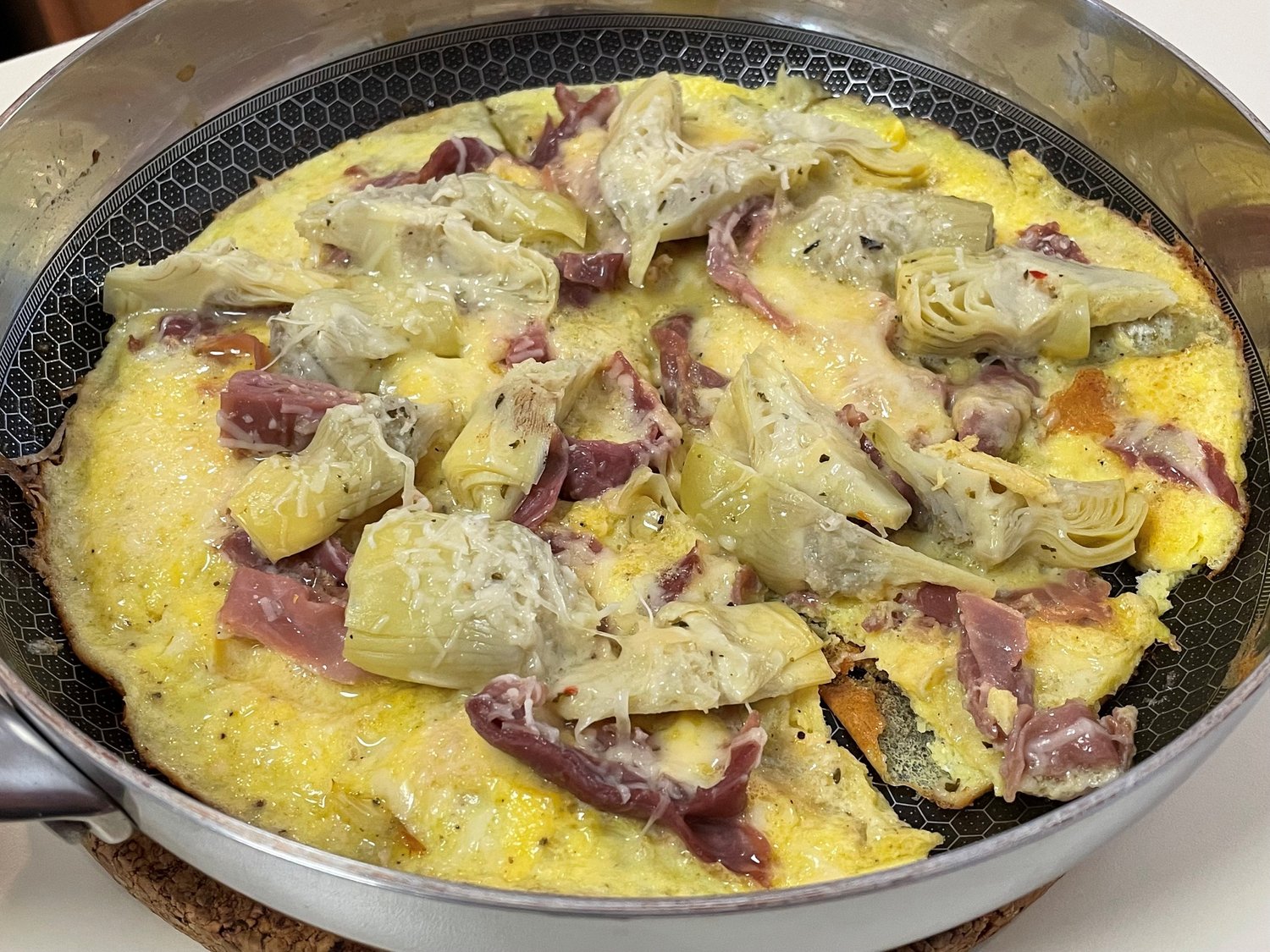 Prosciutto and Artichoke Frittata