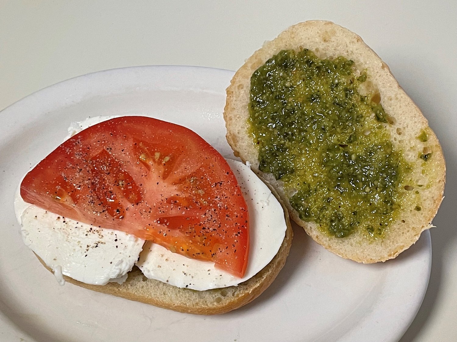 Tomato, Mozzarella, Basil Pesto Sandwich