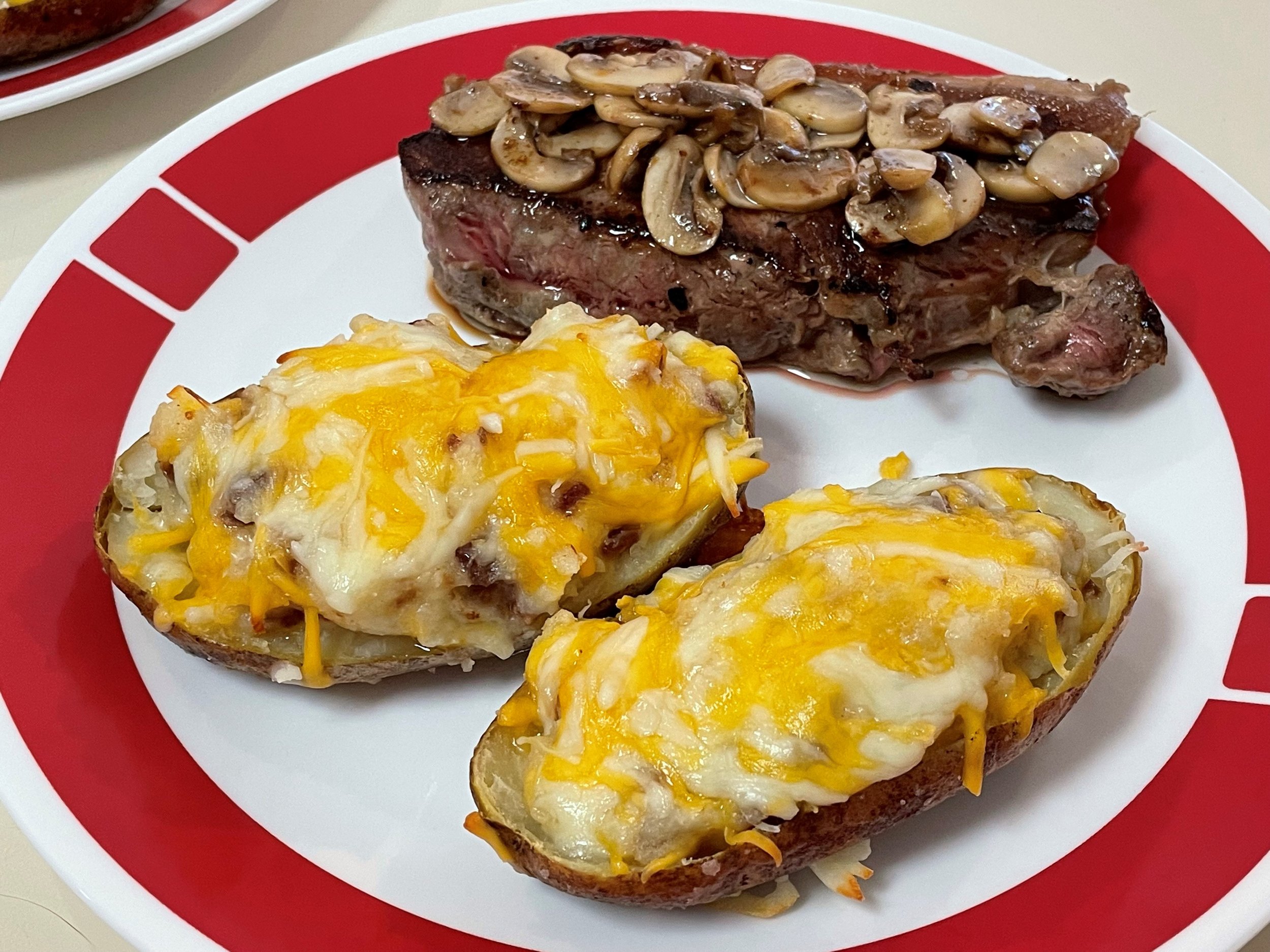 Twice Baked Potatoes with Bacon and Cheese